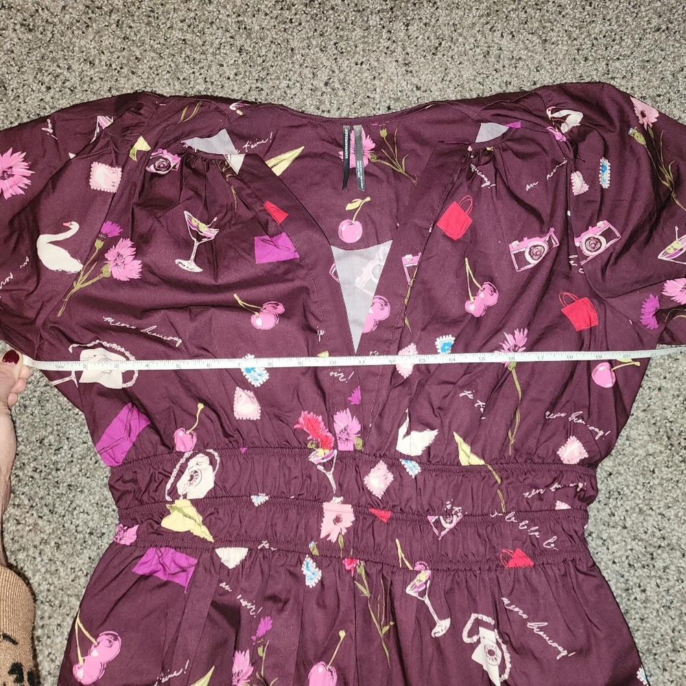 Chic Burgundy Patterned Dress - Picture 14 of 14